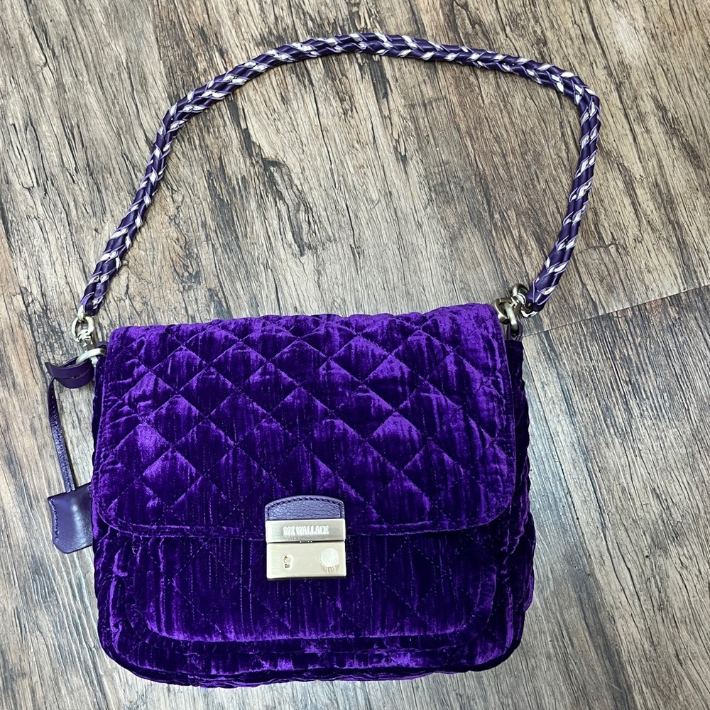 MZ Wallace Velvet Amethyst Medium Crosby Lock Crossbody